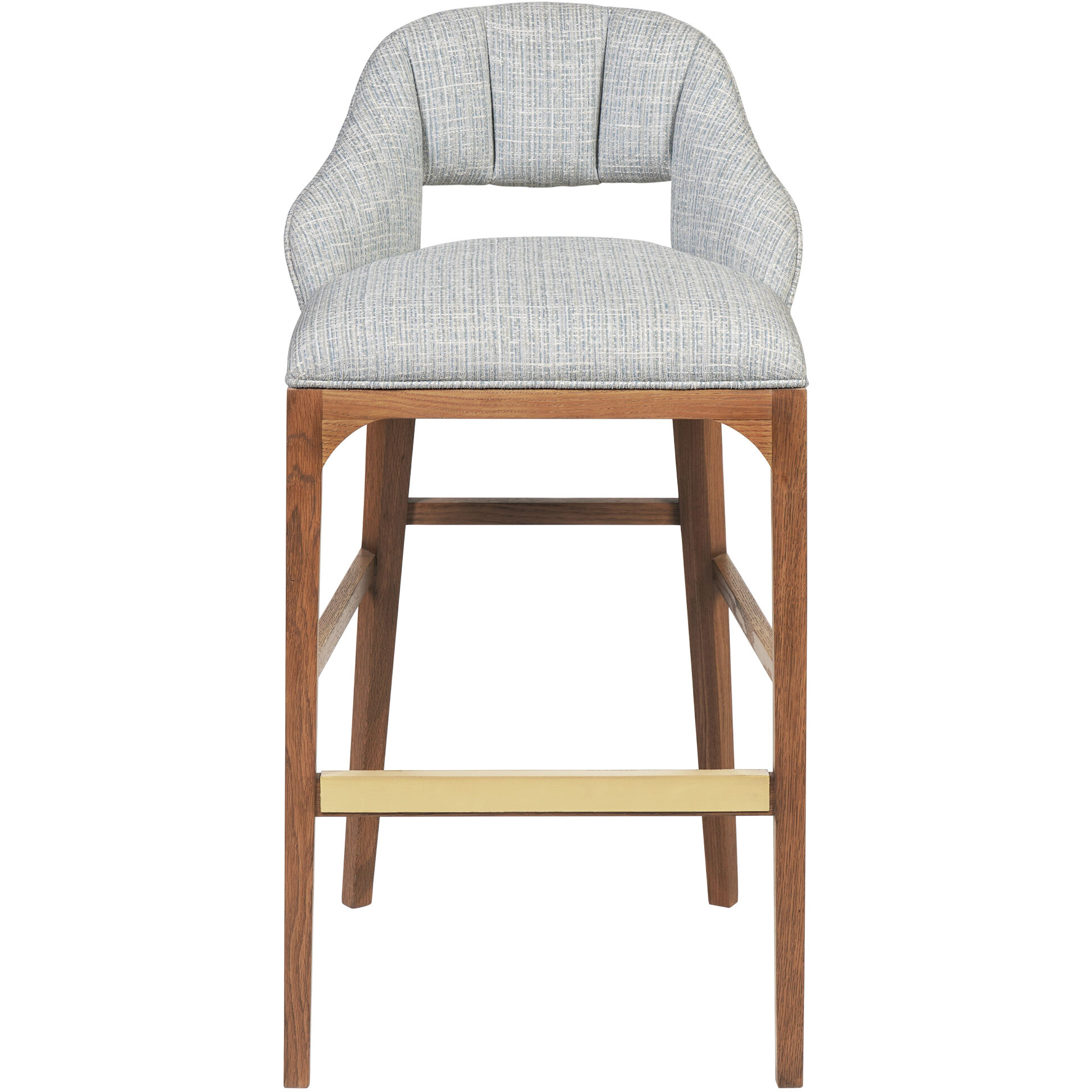 Inga 38 inch Morel Brown/Brushed Brass/Greenlight Powder Bar Stool