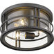 Jordan 3 Light 12 inch Black Outdoor Flush Mount
