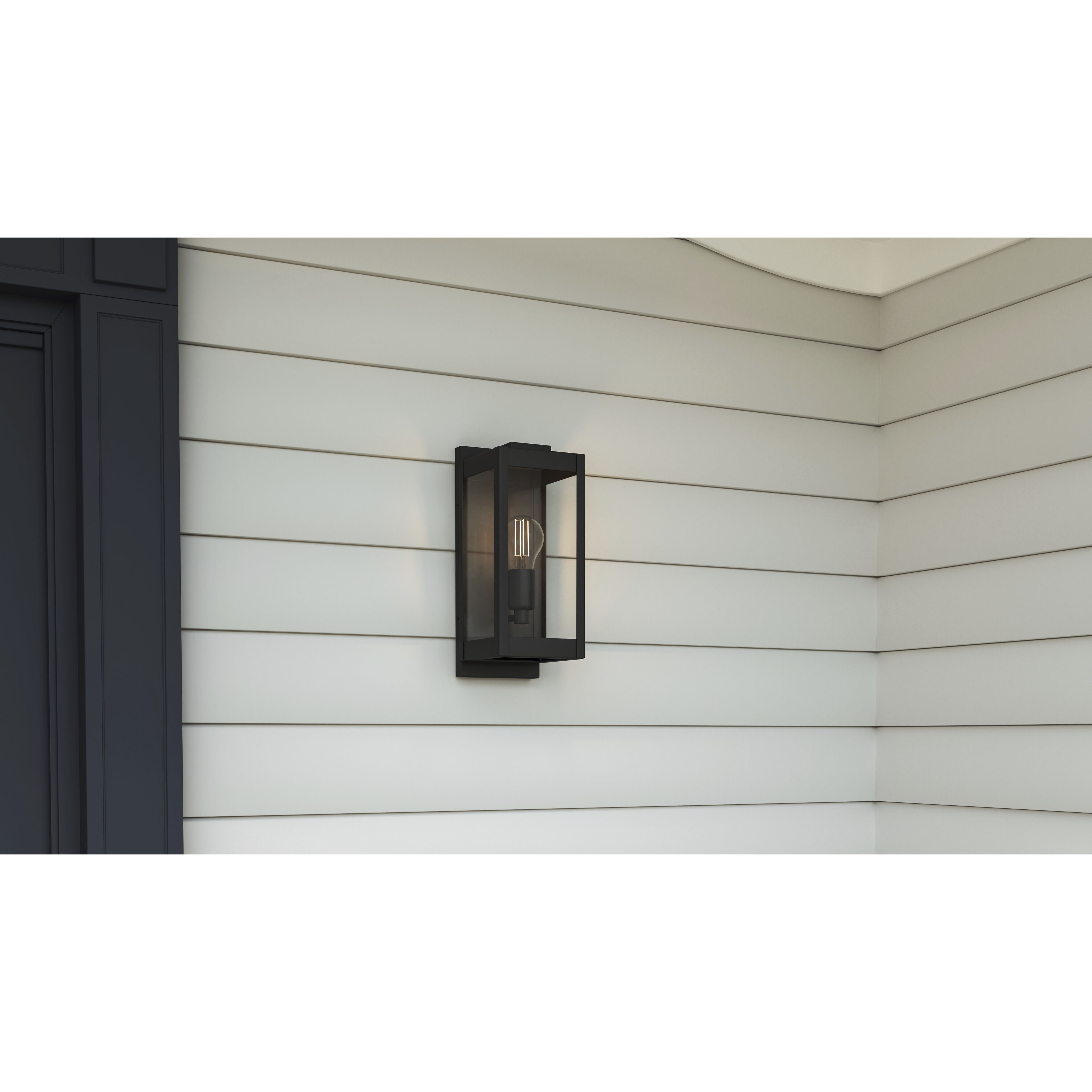 Eastover 1 Light 13 inch Earth Black Outdoor Wall Lantern, Small