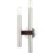 Helsinki 2 Light 7 inch Brushed Nickel with Bronze Accents Sconce Wall Light