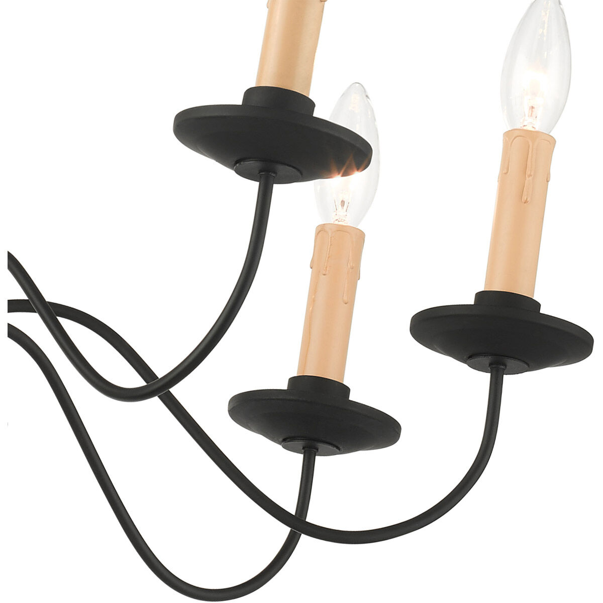 Heritage 8 Light 25 inch Black Chandelier Ceiling Light