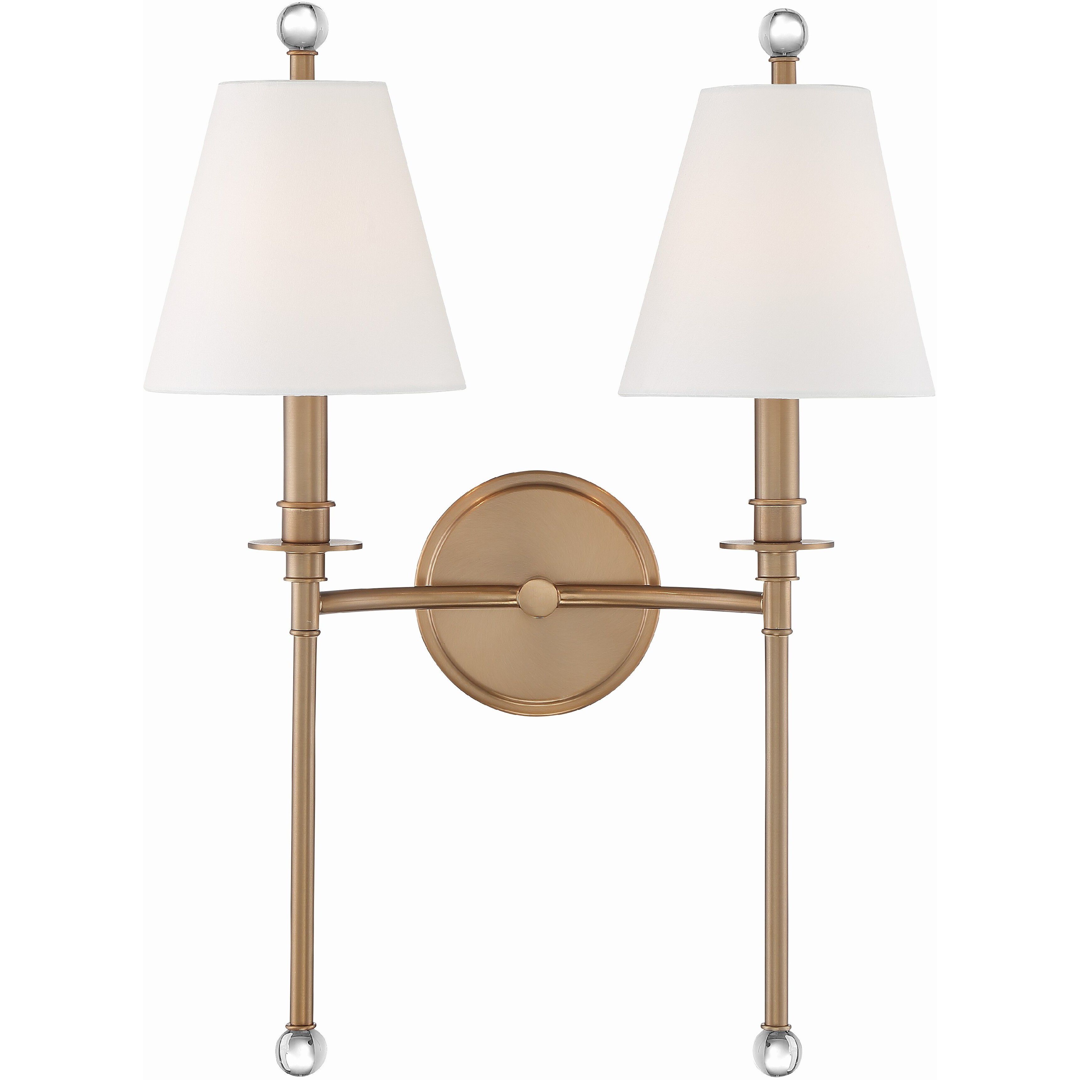 Riverdale Bath Wall Light in Aged Brass