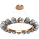 Gem LED Novel Brass Chandelier Ceiling Light, Radial Ring