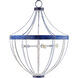 Palm Beach 6 Light Antique White and Powder Blue Patina Chandelier Ceiling Light