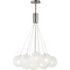 Burst LED 27 inch Satin Nickel Multi-Light Pendant Ceiling Light in Translucent Frost