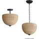 Maldives 2 Light 14.75 inch Black Semi-Flush Mount Ceiling Light, Semi Flush