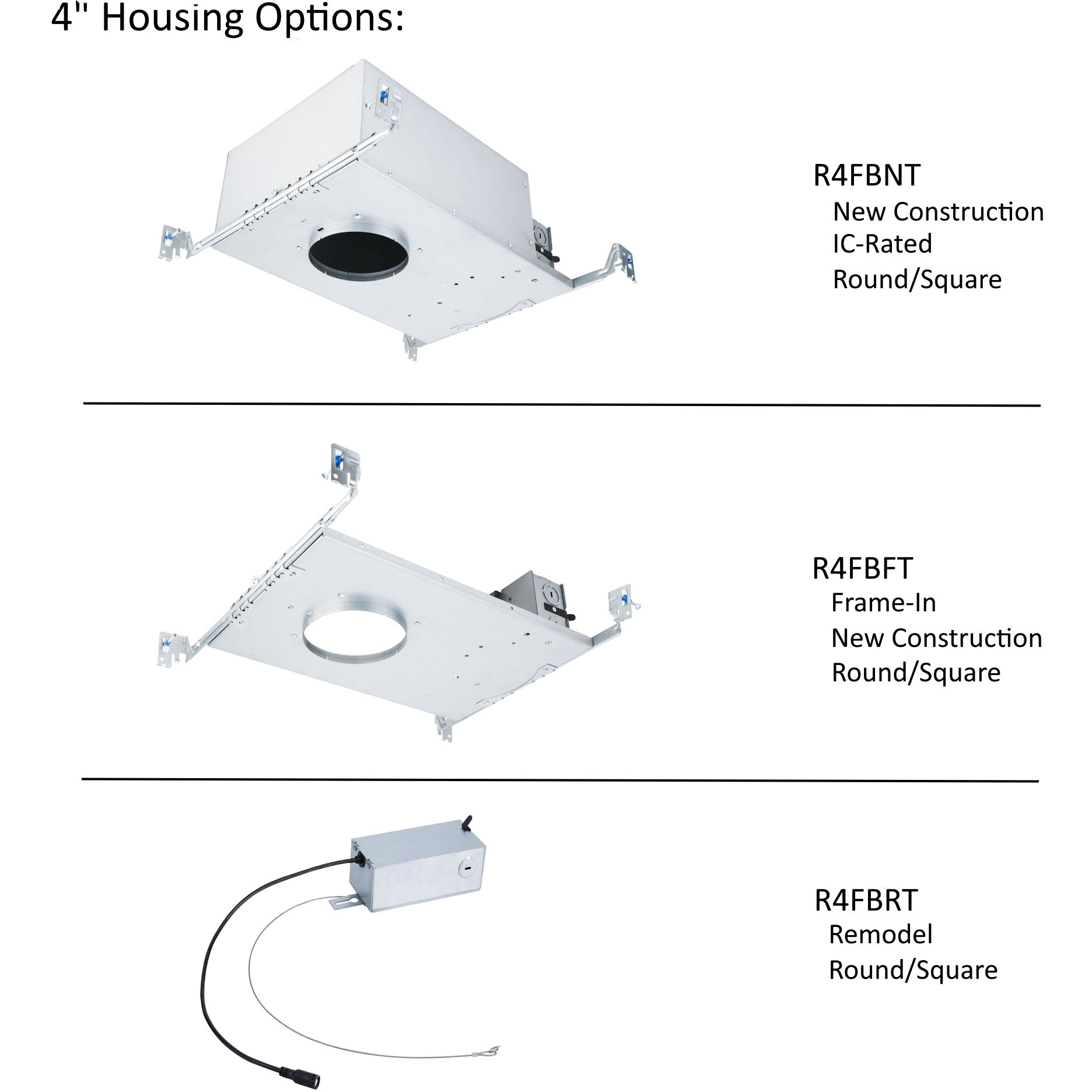 FQ Integrated LED White Recessed Trim in 1800-3000K, 4" LED