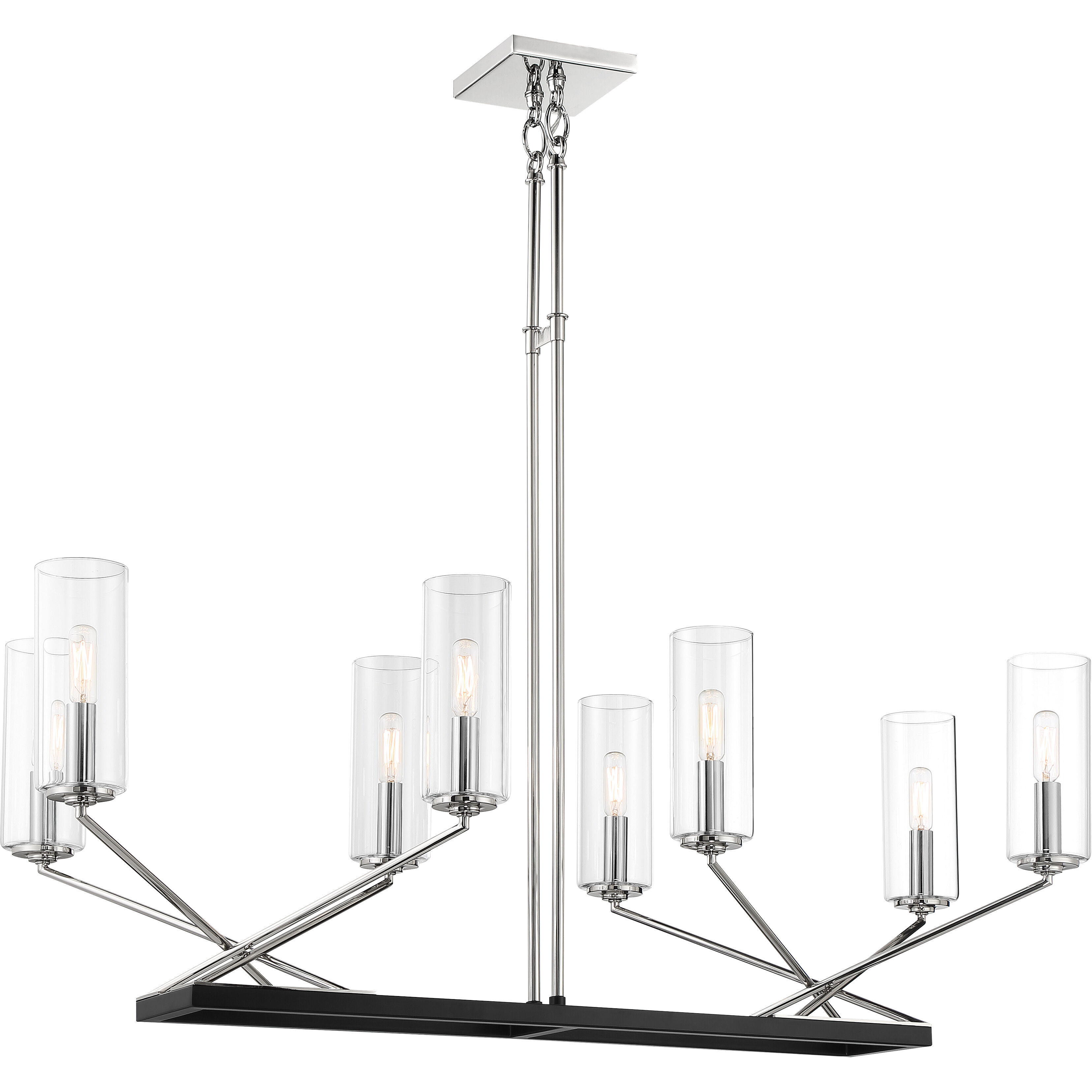 Highland Crossing 8 Light 42 inch Coal/Polished Nickel Island Light Ceiling Light