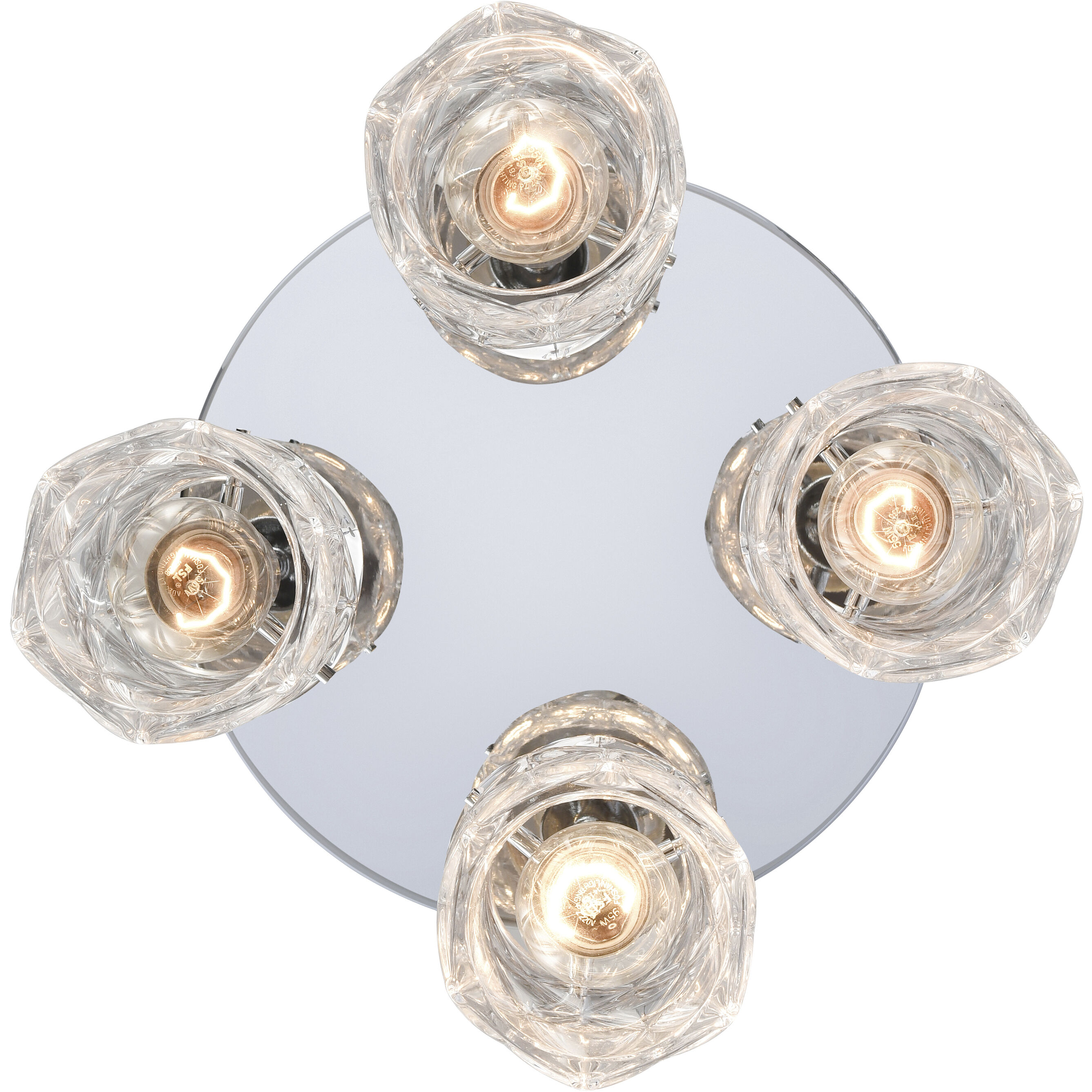 Forma de Crystal 4 Light 13.75 inch Polished Chrome Semi Flush Mount Ceiling Light