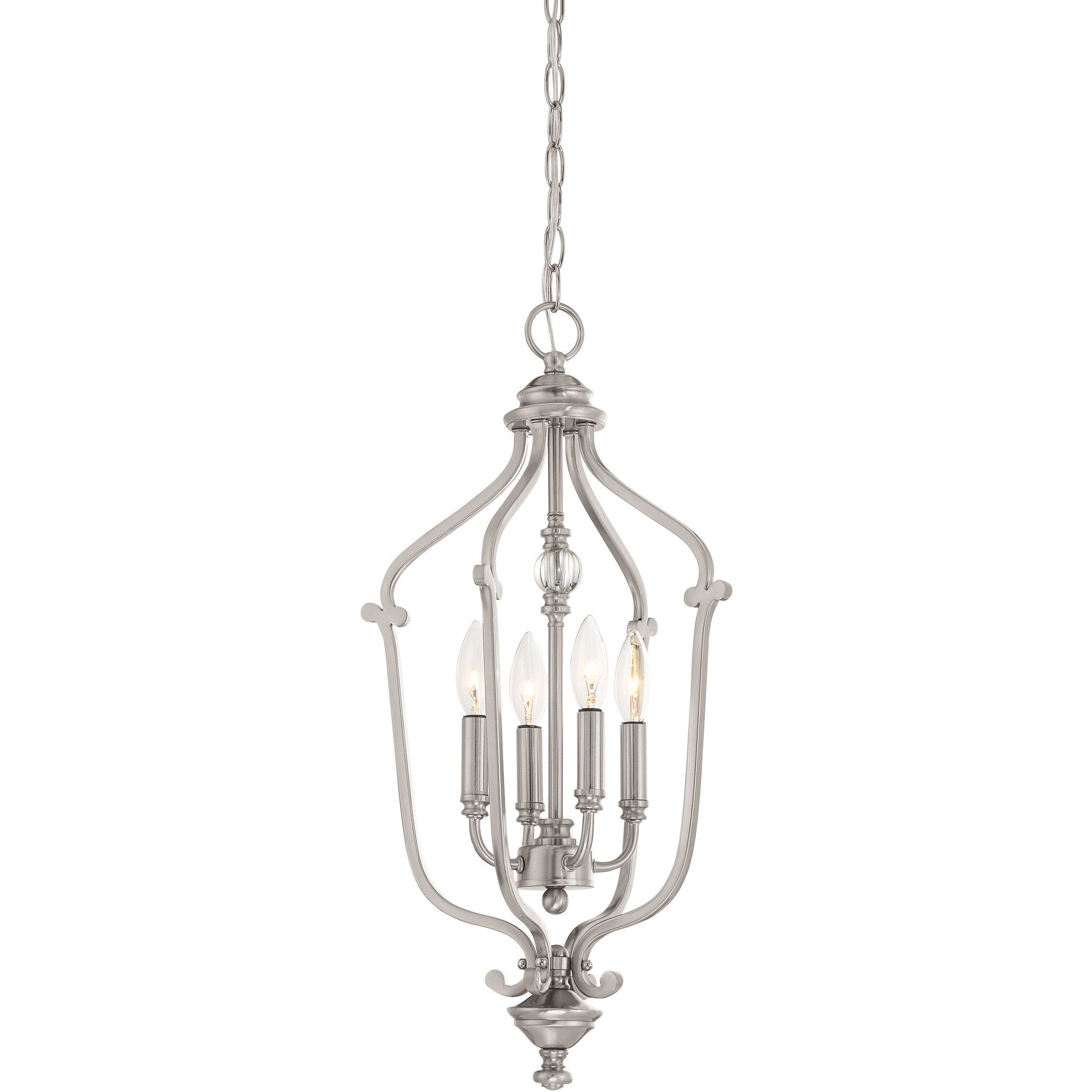 Savannah Row 4 Light 13 inch Brushed Nickel Foyer Light Ceiling Light