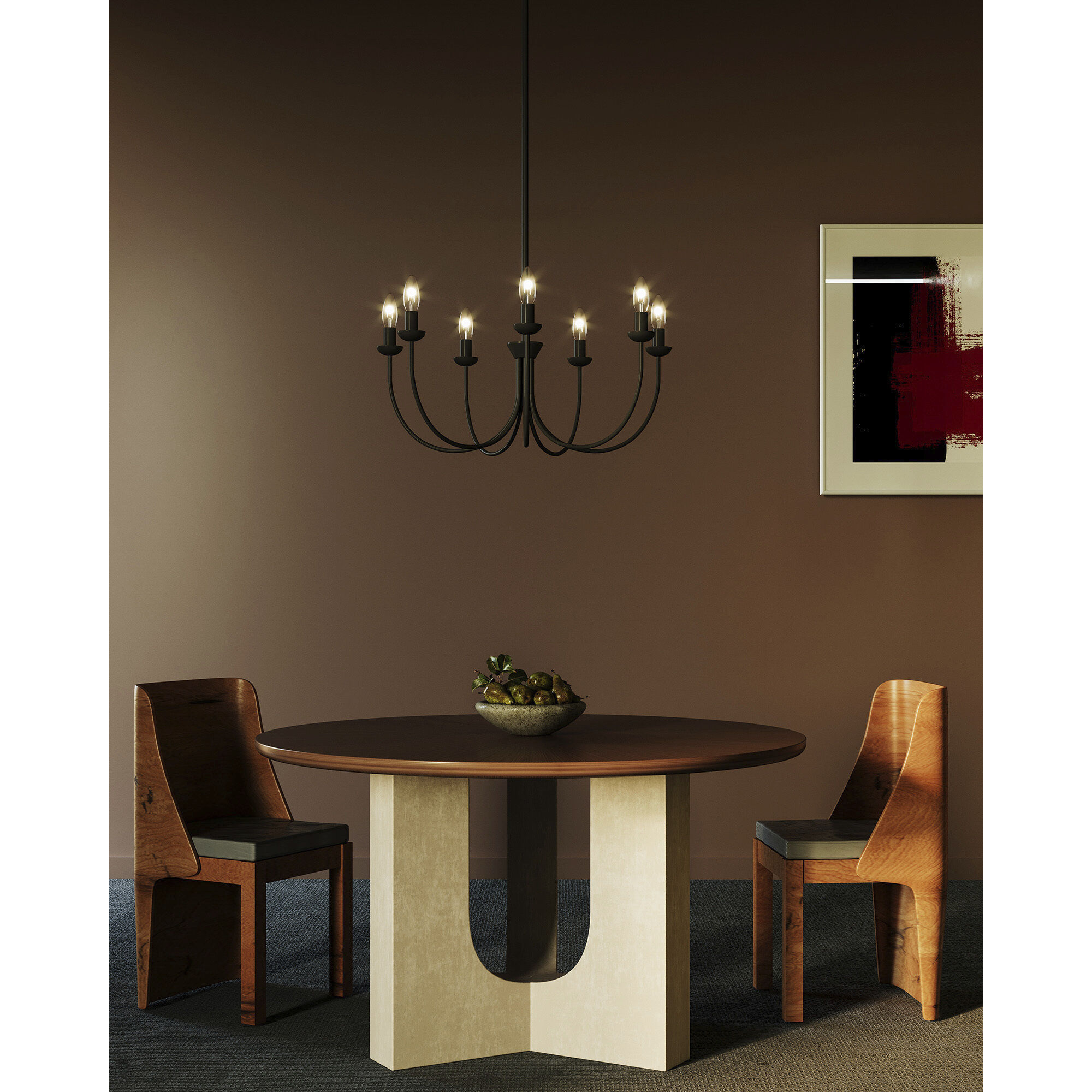 Alora Mood Ember 7 Light 25.75 inch Matte Black Chandelier Ceiling Light