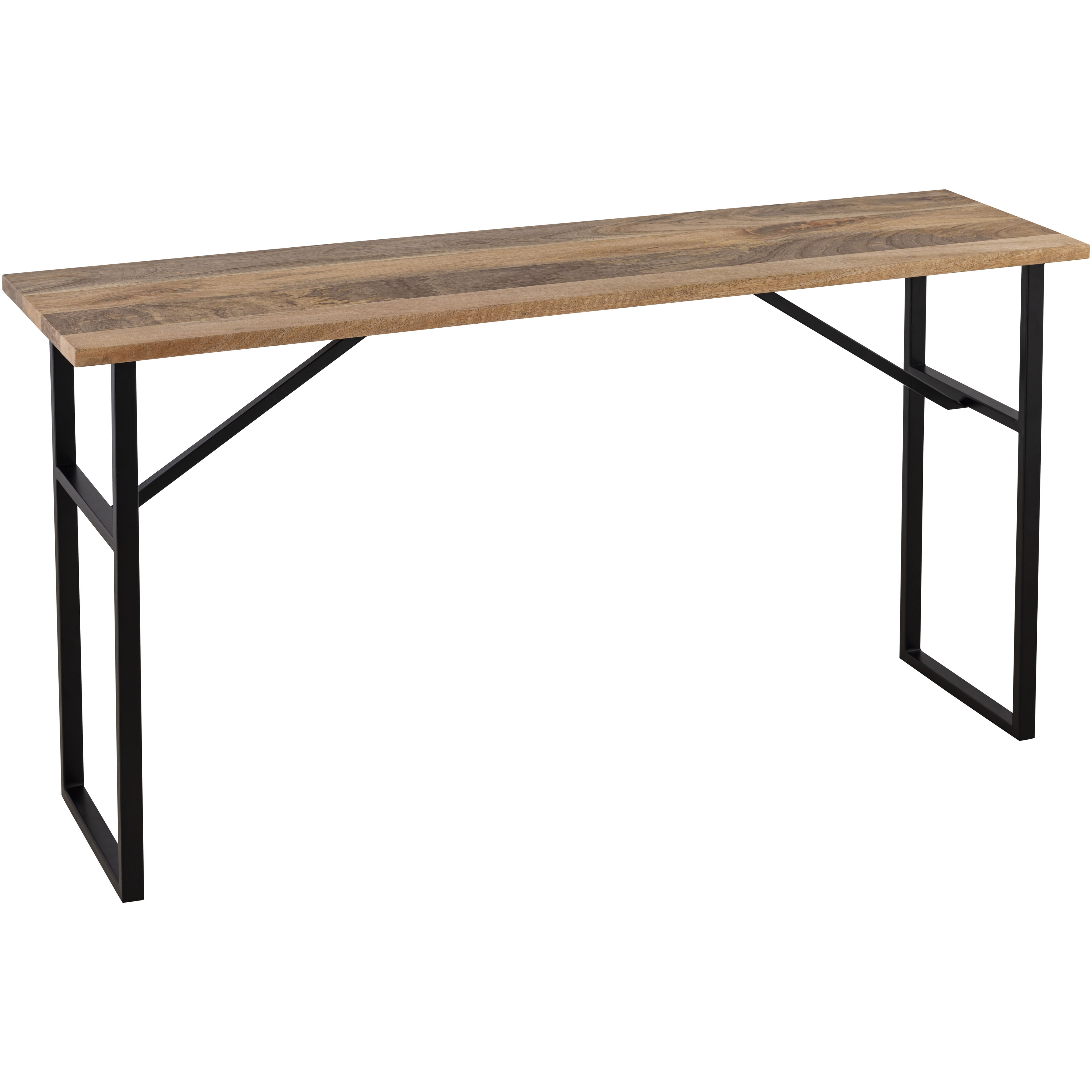 Deven 60 X 15.5 inch Natural Wood and Black Console Table