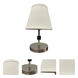 Bryson 12 inch 40 watt Satin Nickel and Supreme Silver Table Lamp Portable Light