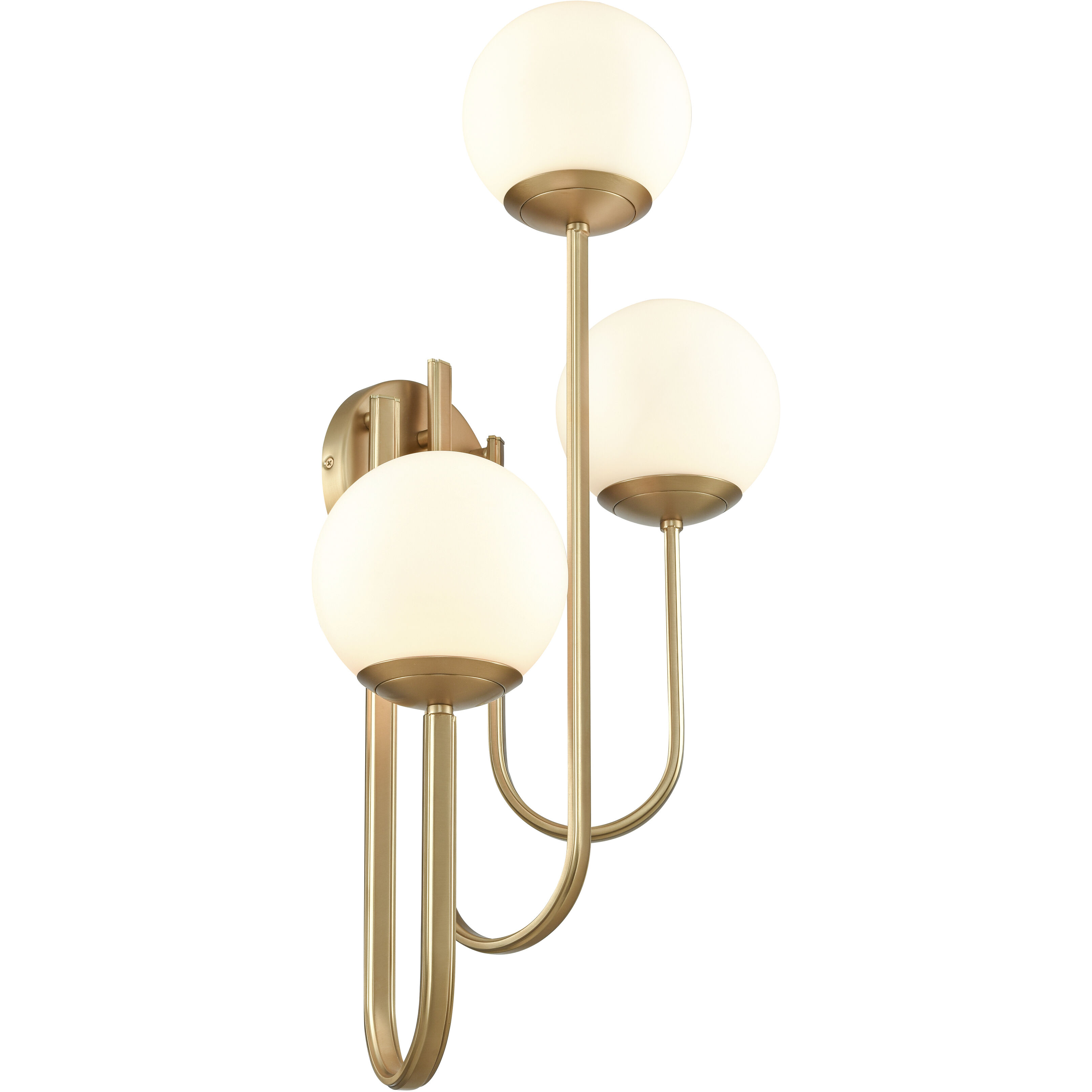 Caroline 3 Light 13.25 inch Brushed Gold Sconce Wall Light, Left