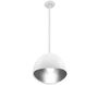 Eclos 1 Light 15.75 inch Textured White With Silver Leaf Inside Pendant Ceiling Light