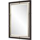 Bach 43.5 X 30.75 inch Dark Walnut and Plated Antique Brass Mirror