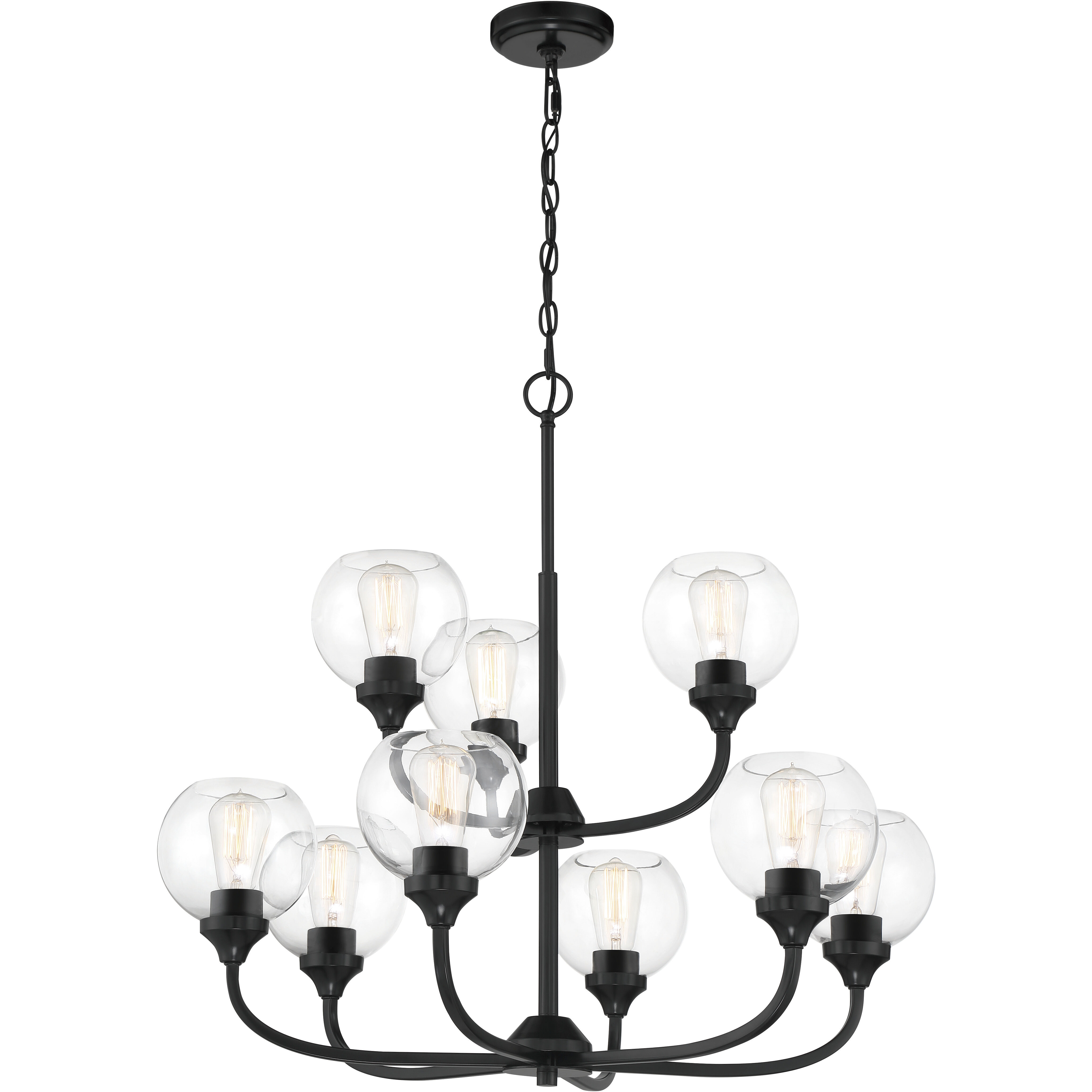 Glenda 9 Light 29.5 inch Flat Black Chandelier Ceiling Light