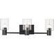 Clarksville 3 Light 24 inch Matte Black Vanity Light Wall Light
