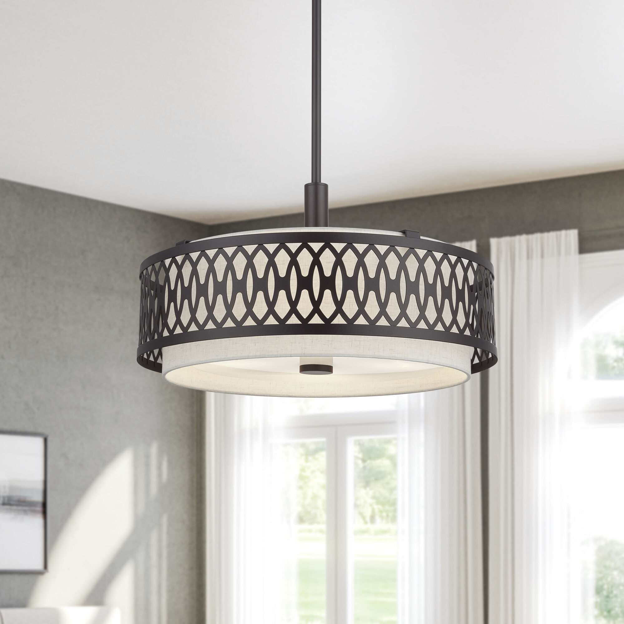 Vistaview 4 Light 21 inch English Bronze Pendant Chandelier Ceiling Light