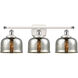 Ballston Bell LED 26 inch White and Polished Chrome Bath Vanity Light Wall Light in Silver Plated Mercury Glass
