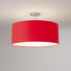 Stretch 1 Light 17 inch Satin Nickel Semi-Flush Mount Ceiling Light in Crimson Red Linen