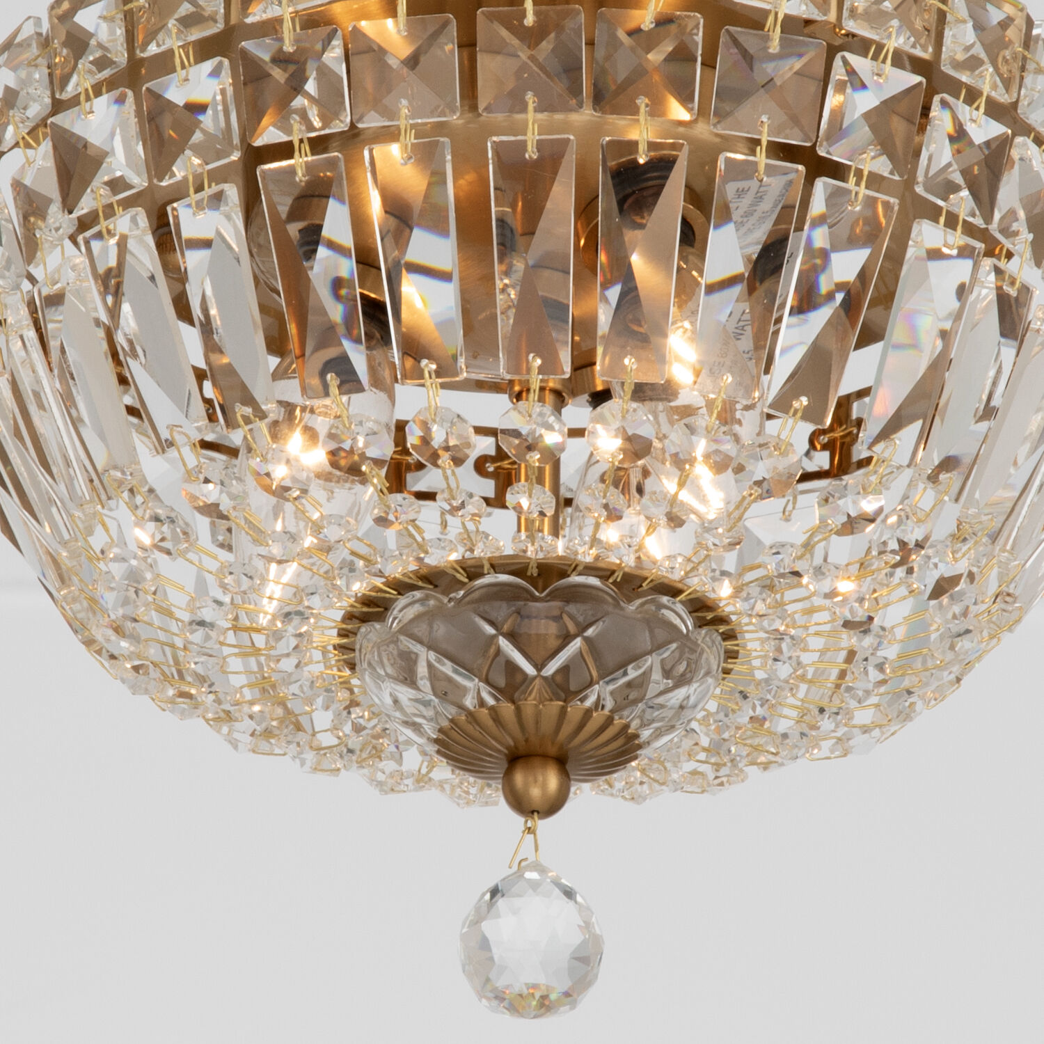 Roslyn 3 Light 10 inch Aged Brass Flush Ceiling Light