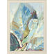 Aqua Leaf Blue and Green and Turquoise and Yellow Framed Art
