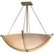 Compass 3 Light 27.4 inch Modern Brass Semi-Flush Ceiling Light in Sand, Large