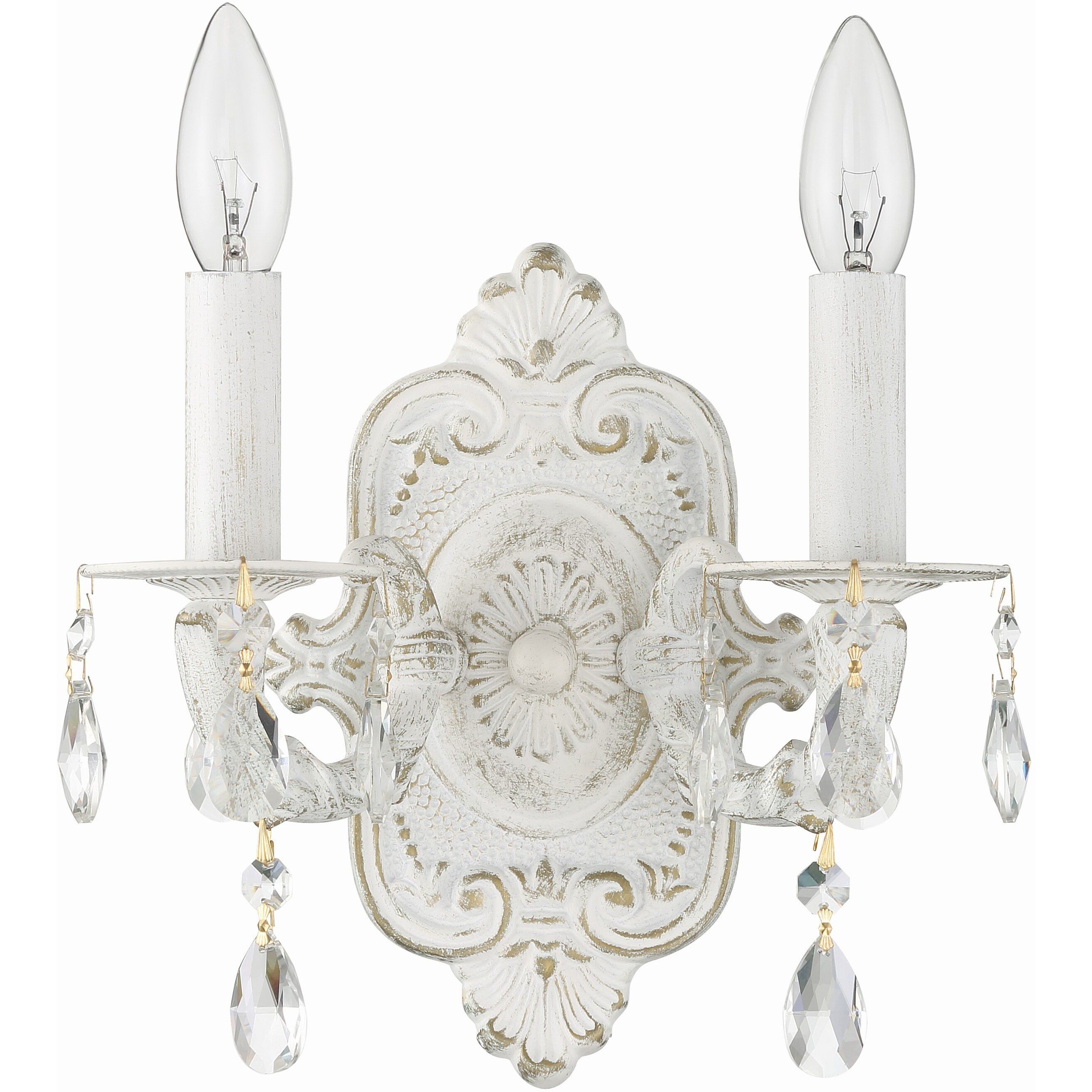 Paris Market Sconce Wall Light in Clear Spectra, Antique White