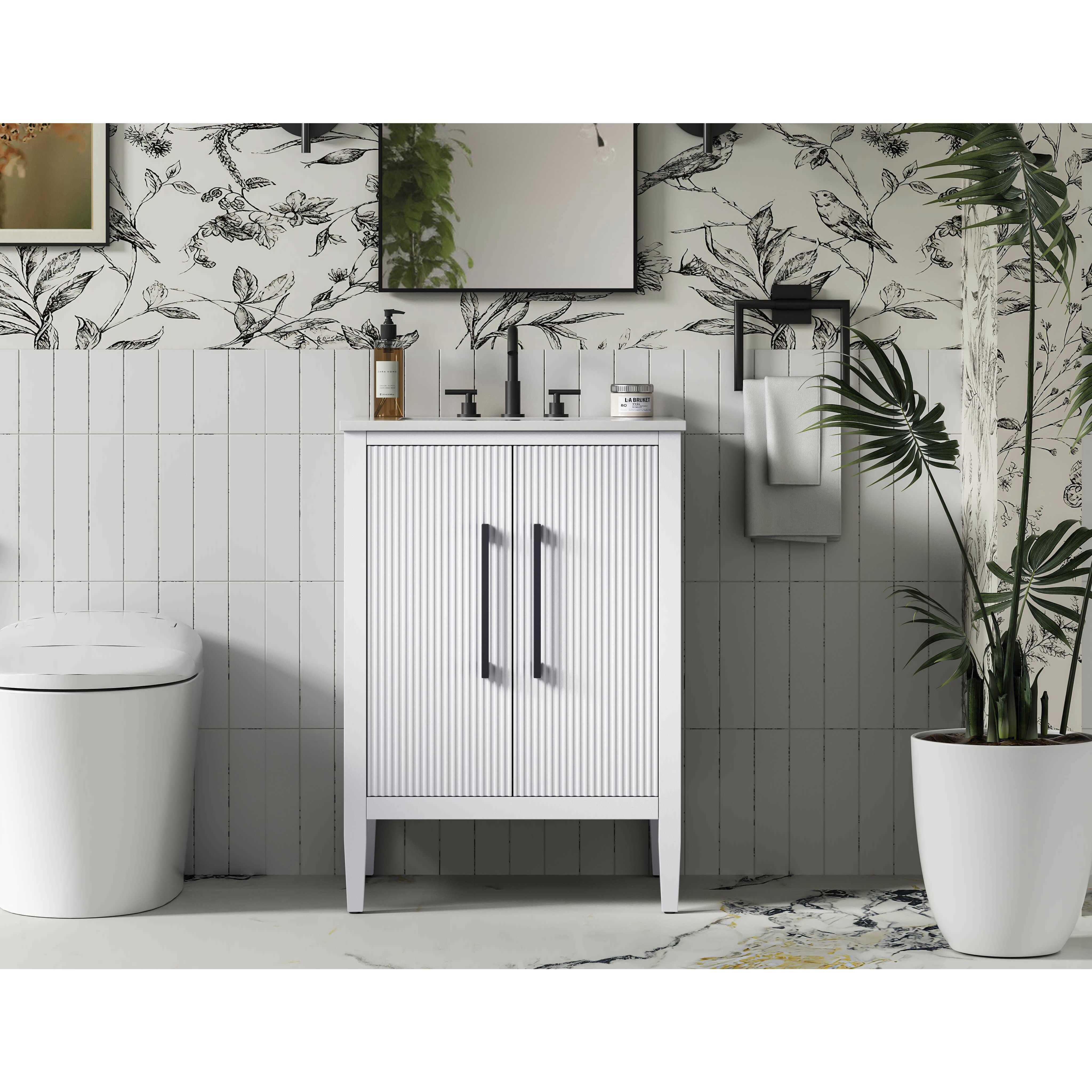 Blakely 24 X 35 inch White Bathroom Vanity Cabinet