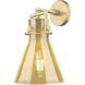 Newton Cone Sconce Wall Light in Mercury Glass, Champagne Bronze