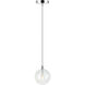 Bolha 1 Light 9 inch Chrome Pendant Ceiling Light in Chrome and Clear
