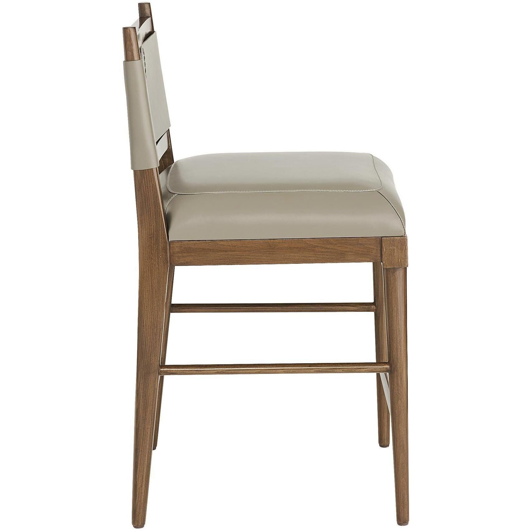 Keegan 35 inch Morel and Walnut with Brushed Stainless Steel Counter Stool