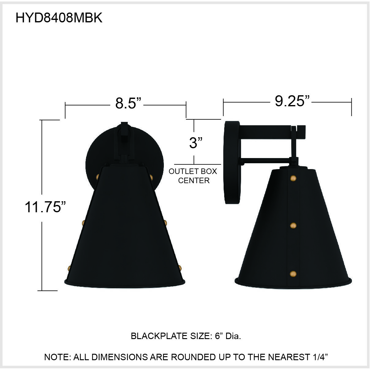 Hyde 1 Light 12 inch Matte Black Outdoor Wall Lantern