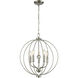 Williamsport 5 Light 19 inch Brushed Nickel with Clear Chandelier Ceiling Light