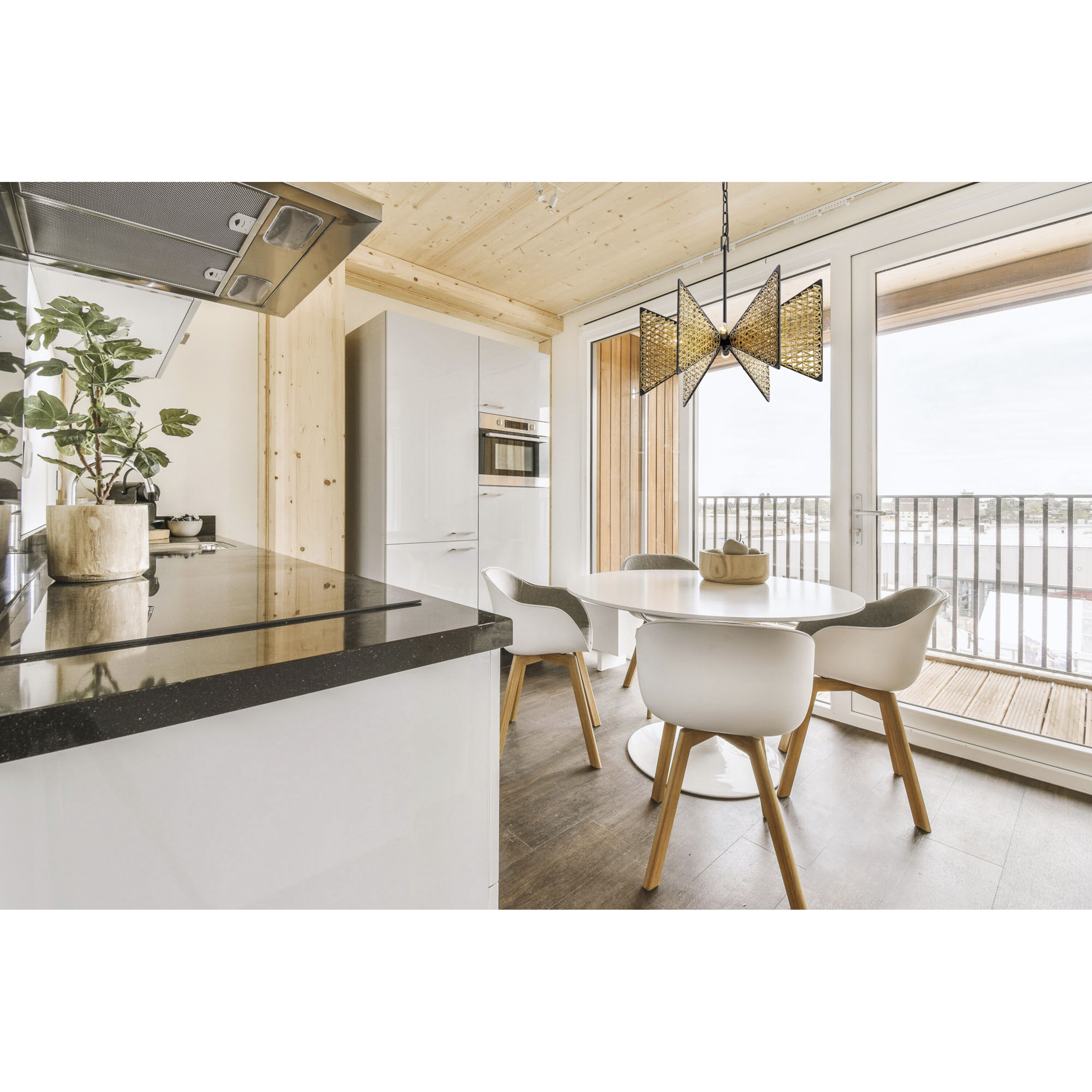 Machina 6 Light 24 inch Matte Black with Sulihiya Chandelier Ceiling Light, Smithsonian Collaboration