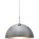 Gordy 1 Light Satin Nickel Cord Pendant Ceiling Light in Incandescent, Silver Foil Satin Nickel