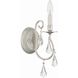 Ashton Bath Sconce Wall Light in Clear Hand Cut, Olde Silver