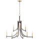 Lyndon 9 Light 32 inch Bronze/Antique Brass Chandelier Ceiling Light in Bronze and Antique Brass