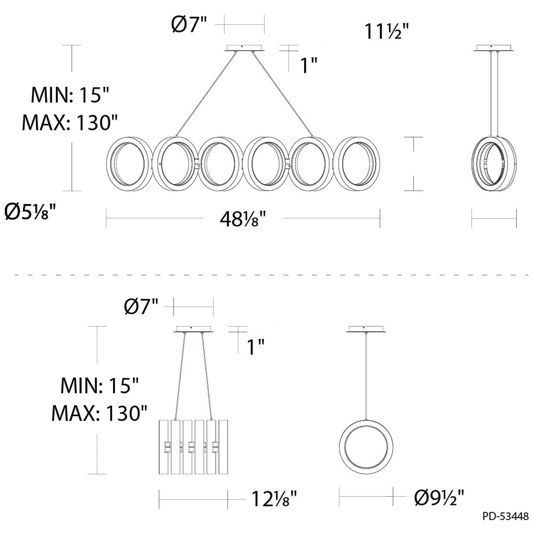 Cabot Linear Pendant Ceiling Light in 4000K, dweLED