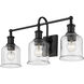 Bryant 3 Light 24 inch Matte Black Vanity Wall Light