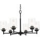 Winslow 6 Light Black Chandelier Ceiling Light, Large