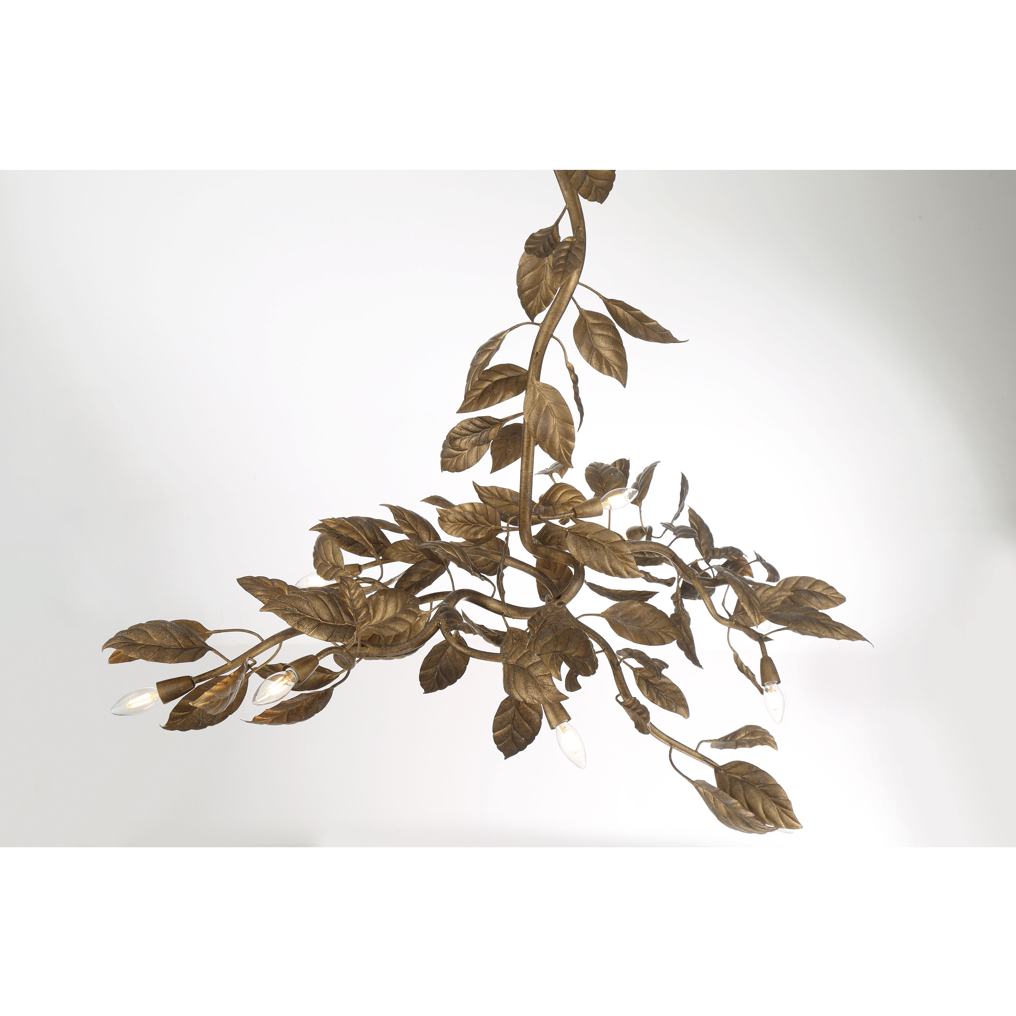Seraphine 11 Light 60 inch Weathered Gold Linear Chandelier Ceiling Light