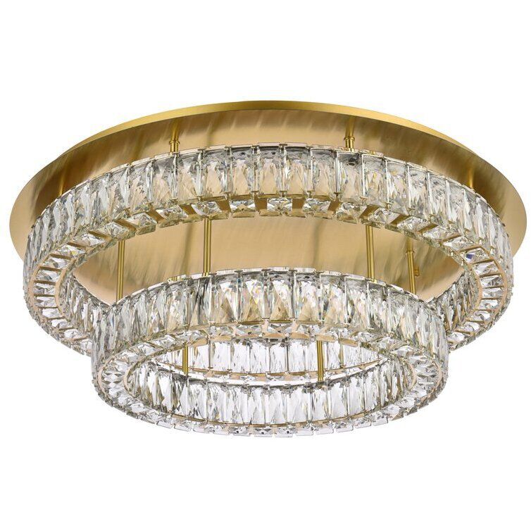 Monroe 2 Light 30 inch Gold Flush Mount Ceiling Light