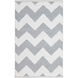Picnic 36 X 24 inch Medium Gray, White Rug