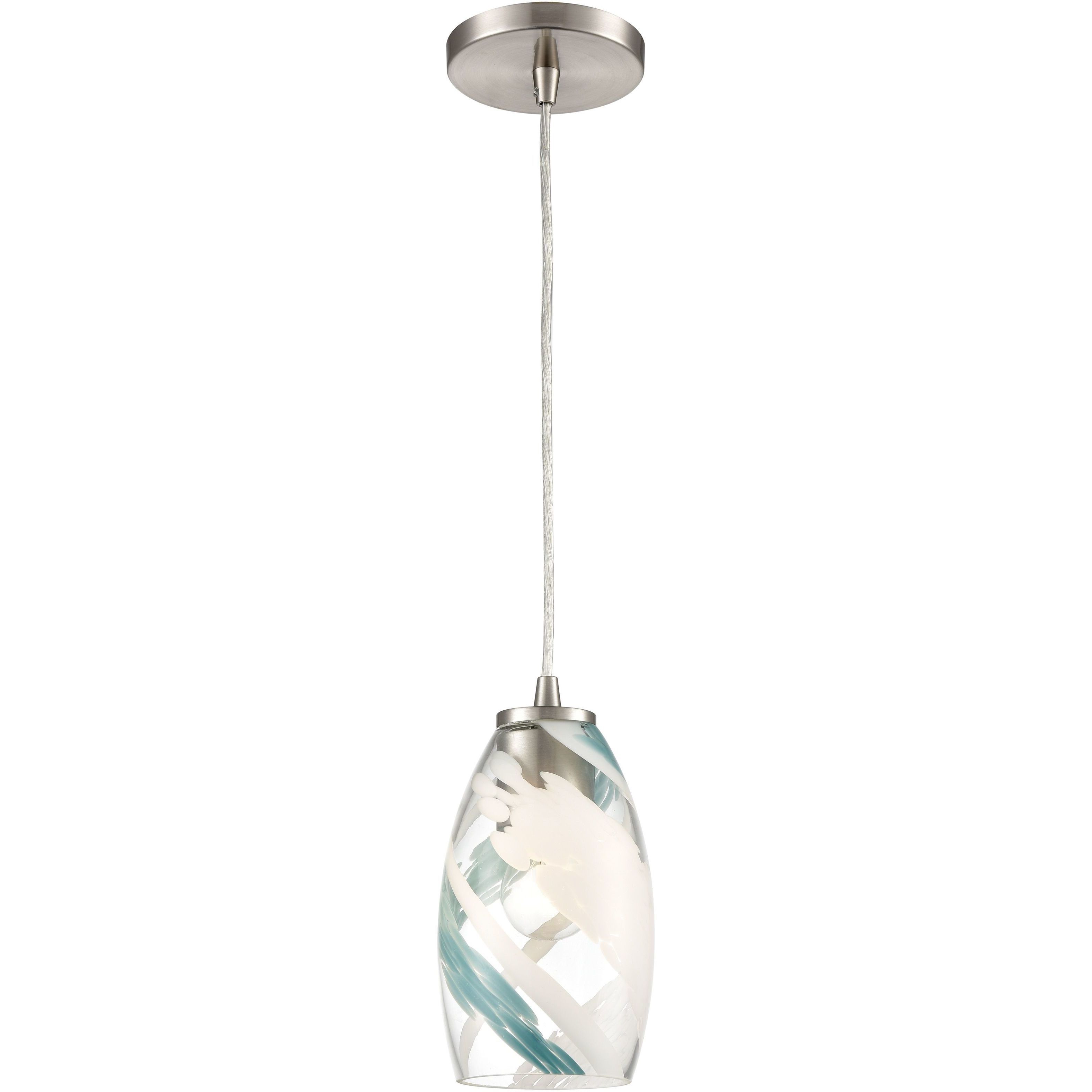 Turbulence 1 Light 5 inch Satin Nickel Mini Pendant Ceiling Light