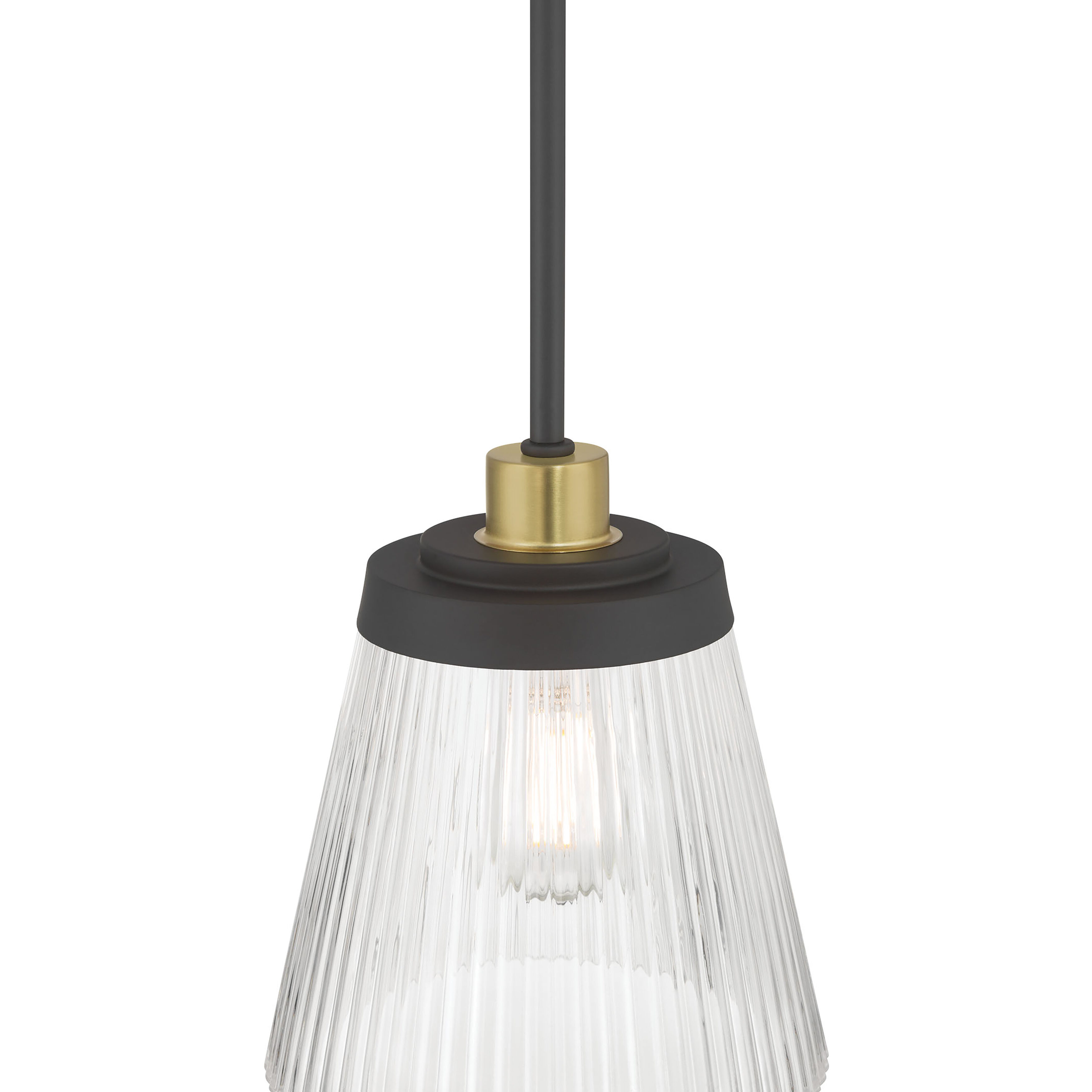 Lustria 1 Light 8 inch Matte Black and Vintage Brass Mini Pendant Ceiling Light