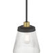 Lustria 1 Light 8 inch Matte Black and Vintage Brass Mini Pendant Ceiling Light
