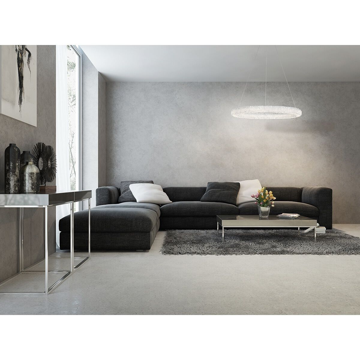 Sassi LED 3 inch Chrome Chandelier Ceiling Light, Large