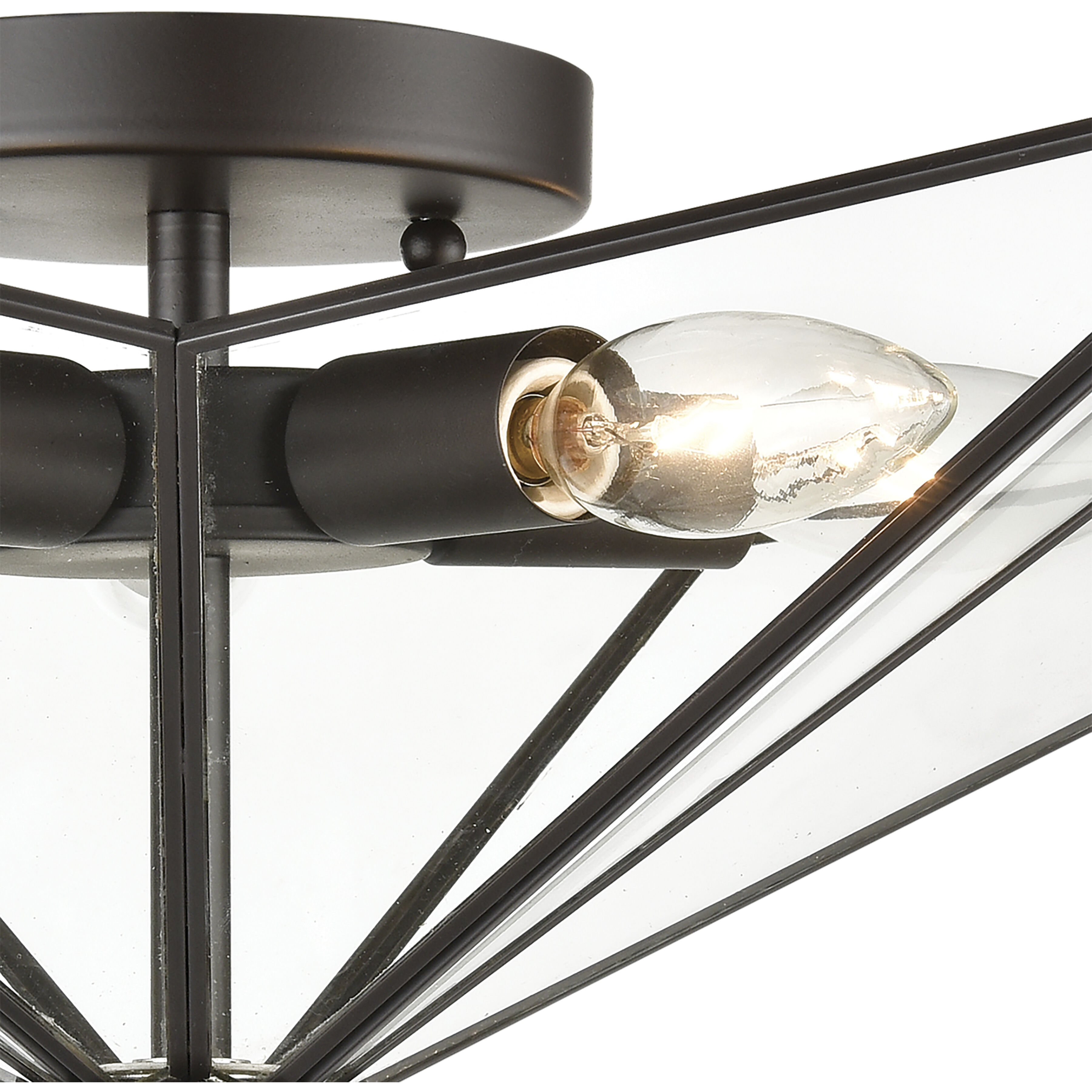 Moravian Star 5 Light 14 inch Oil Rubbed Bronze Flush Mount Ceiling Light